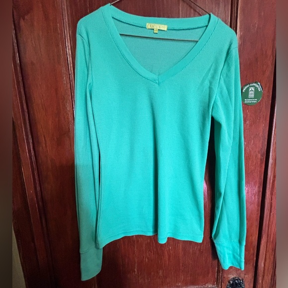 Level Up Ladies waffle-knit long-sleeve in seafoam, size large - Picture 7 of 9